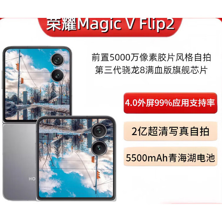 荣耀（HONOR）Magic V Flip2 展样机 折叠屏手机 第三代骁龙 8 5500mAh 青海湖电池 正品赠运费险详情咨询客服 钛空灰 12GB+512GB_