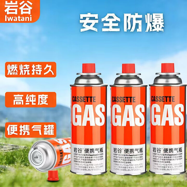 岩谷（Iwatani）卡式炉气罐喷枪燃气瓶瓦斯气安全防爆丁烷气瓶罐250g便携煤气罐子 原装气罐250克*4