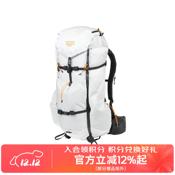 MYSTERY RANCH24新款神秘农场 山地户外徒步登山攀冰Radix轻量化露营双肩背包 47L男款白色 S码