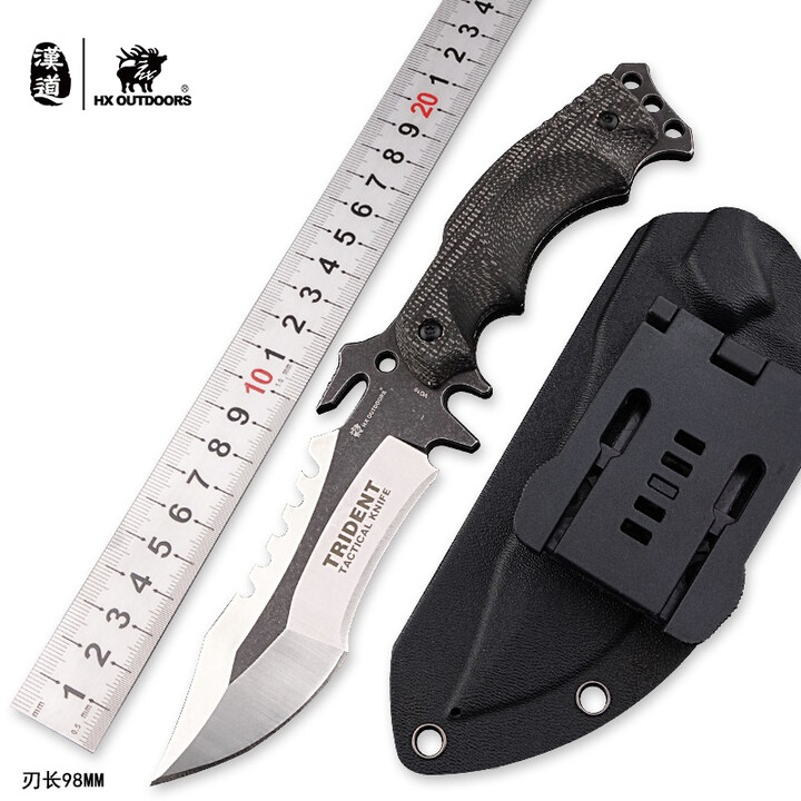 汉道 户外刀野外随身战术高硬度野营求生防身自卫多功能小刀 VG10