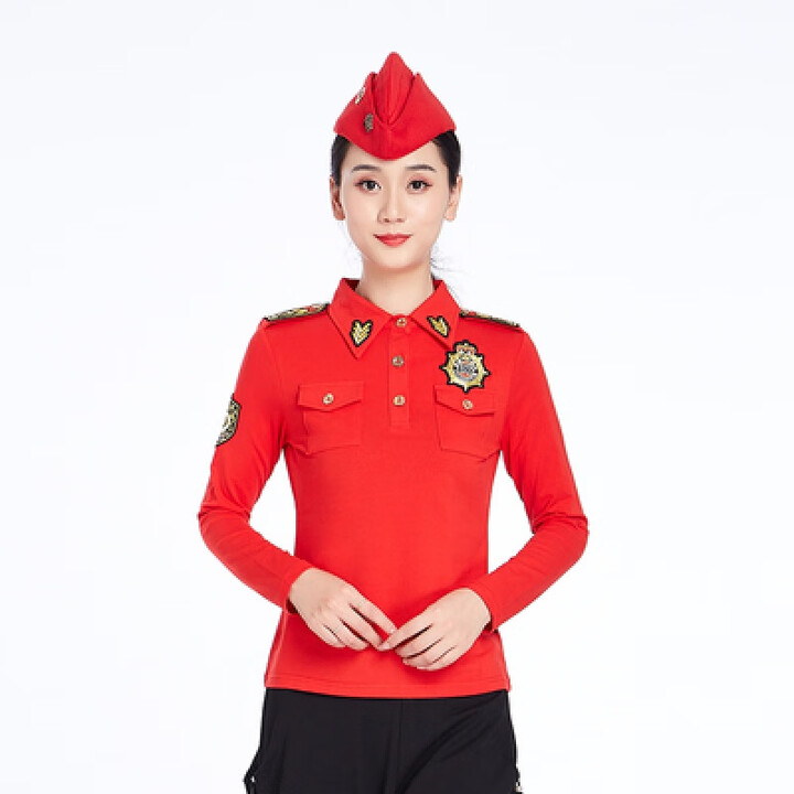 森林骑士春秋水兵舞服装2025新款男女长袖上衣广场舞演出军鼓队服女大
