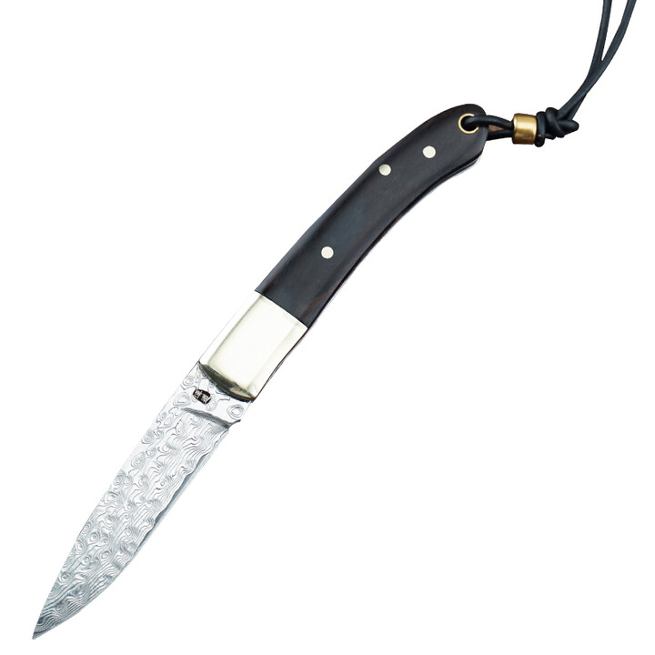 汉道折叠刀户外刀具锋利高硬度小折刀野外露营金丝鹿 黑檀