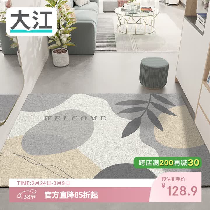 大江 入户门地垫进门脚垫家用丝圈进户门口垫子玄关垫脚踏垫 素晖 80cm*120cm【图片 价格 品牌 报价】-京东