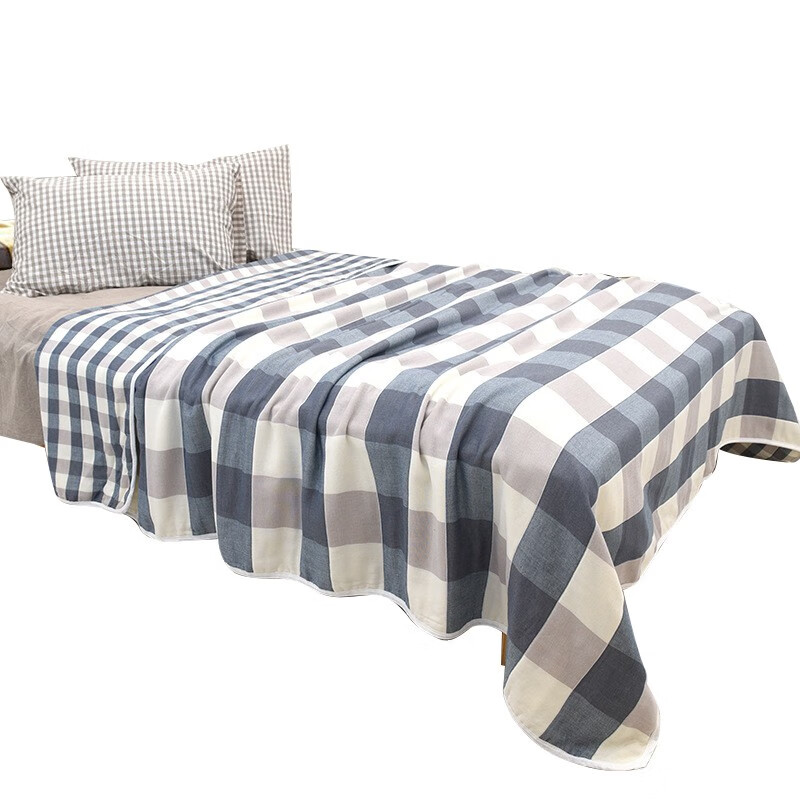 Tri-polar40纱支六层纱布毛巾被空调被 TP2903 大蓝格 200*230cm