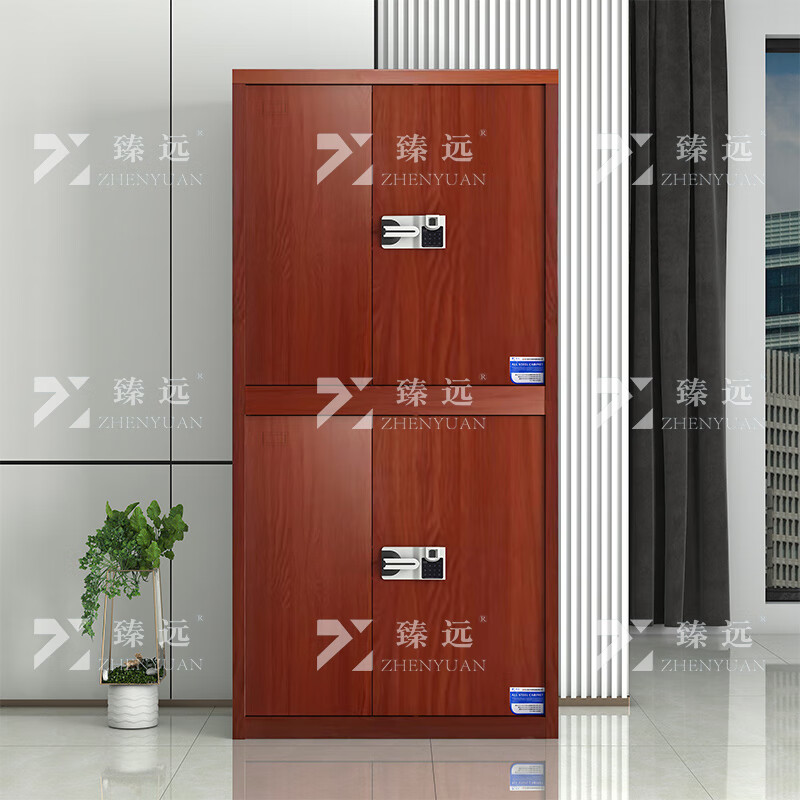 臻远ZYJJ-80063 钢制保密柜保险柜档案资料柜 分双节智能指纹密码锁