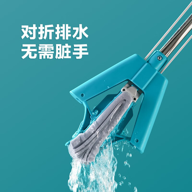 茶花海绵拖把2023新款头对折挤水免手洗拖地胶棉吸水地拖布 【洁境灰】洁境对折胶棉拖