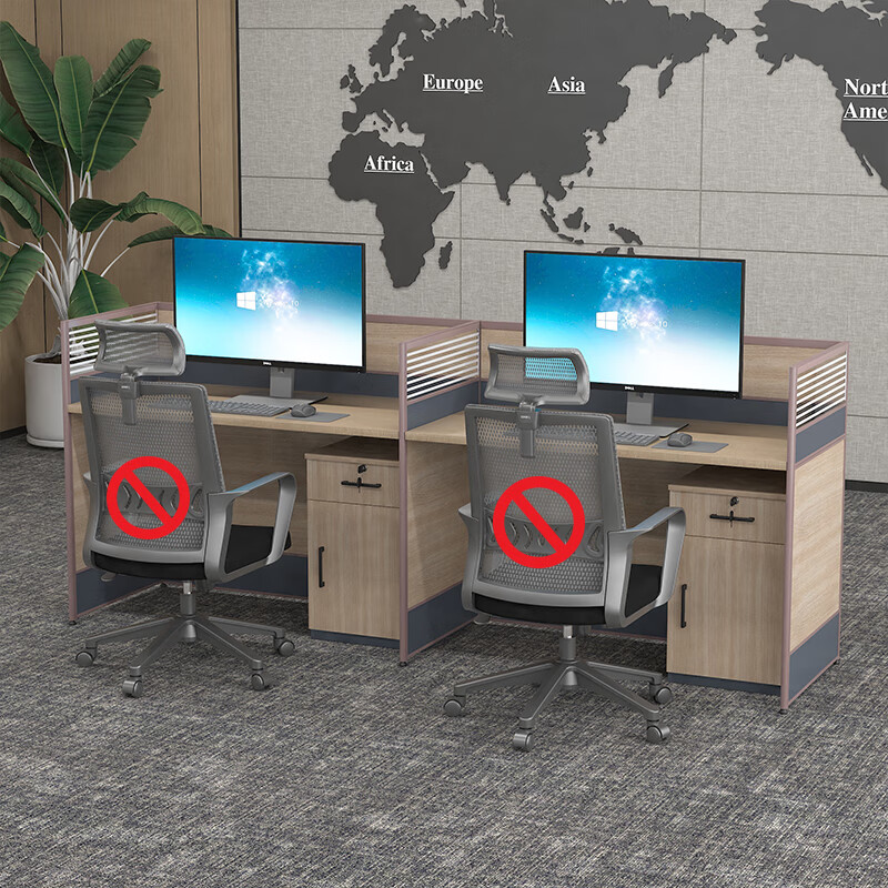 臻远GWD-008 职员办公桌屏风桌组合员工位电脑桌职员工位 直排双人位