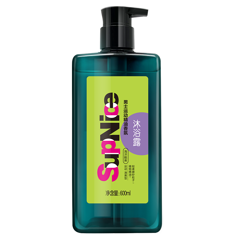 超能SupNice运动精油香氛沐浴露持久留香清爽去汗味 600ml(海洋酷爽)