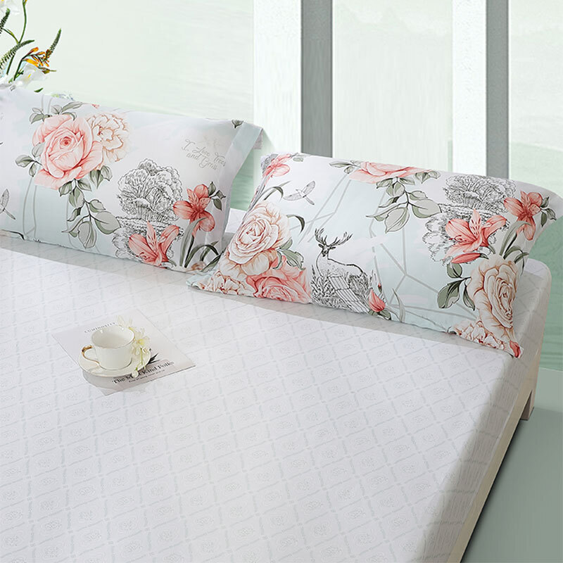 富安娜家纺床笠单件四季天丝凉感夏天单人床单床垫保护罩120*200cm