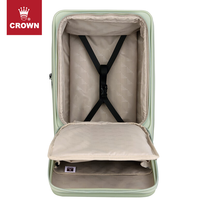 皇冠（CROWN）皇冠前置可扩充行李箱C-F5502H 抹茶绿 拉链 26英寸 需托运