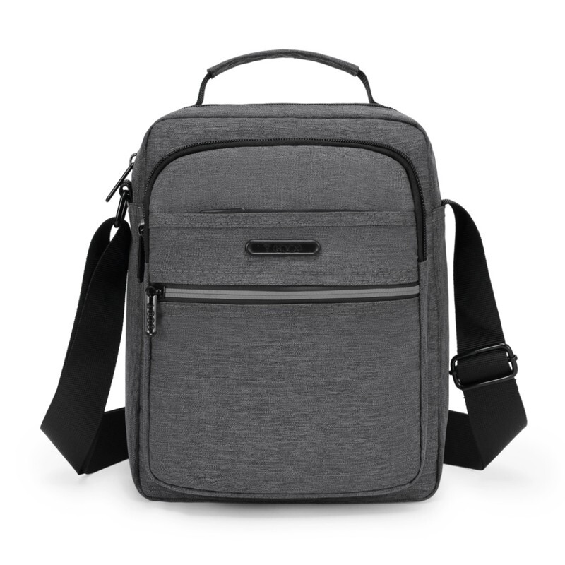 恒源祥（HYX）单肩包 男款轻便大容量多隔层斜挎包男士休闲包 黑色