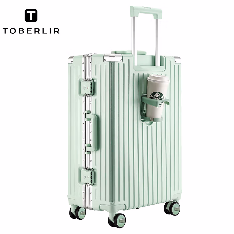 TOBERLIR途柏丽拉杆箱轻音飞机轮行李箱24英寸旅行箱男女通用密码箱080691-24 绿色