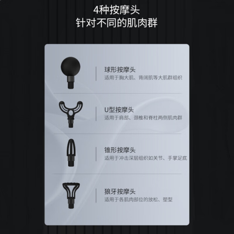 morosphy richerods筋膜枪按摩器迷你mini专业级健身肌肉放松仪肩颈腰椎腿部 曜石黑 MF-8188