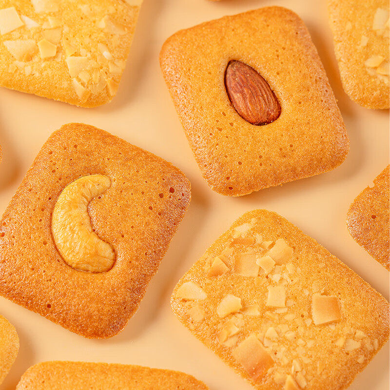 港荣坚果脆芙饼干香酥薄脆早餐休闲食品办公室零食解馋小吃独立包装 混合口味 328g