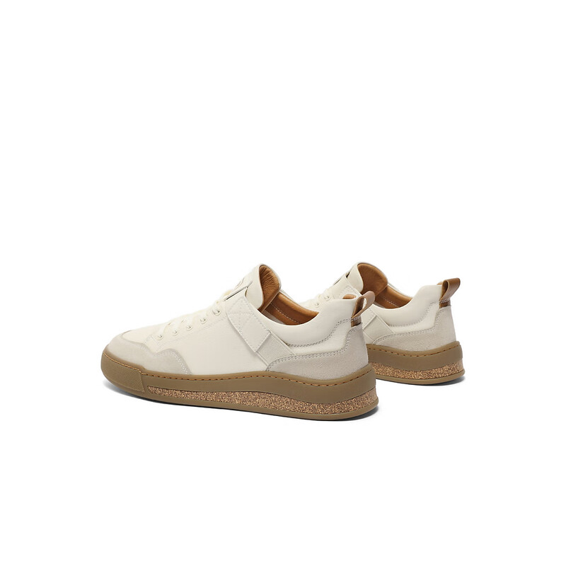 百丽时尚小白鞋男2023秋季新商场同款皮革拼接撞色休闲板鞋8CW01DM3 白色 38