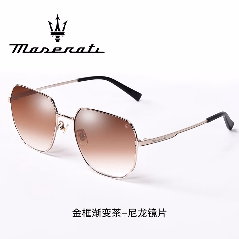 玛莎拉蒂Maserati太阳眼镜MSOG-22049金框渐变茶