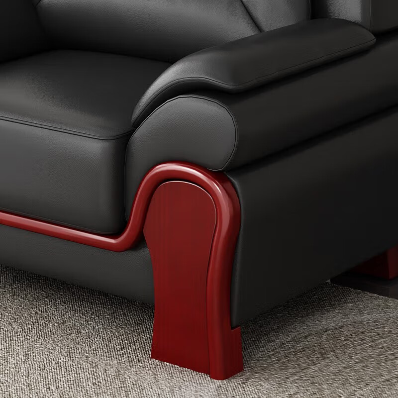 臻远 ZYJJ-80272办公室沙发简约商务沙发茶几组合休闲沙发 牛皮单人位