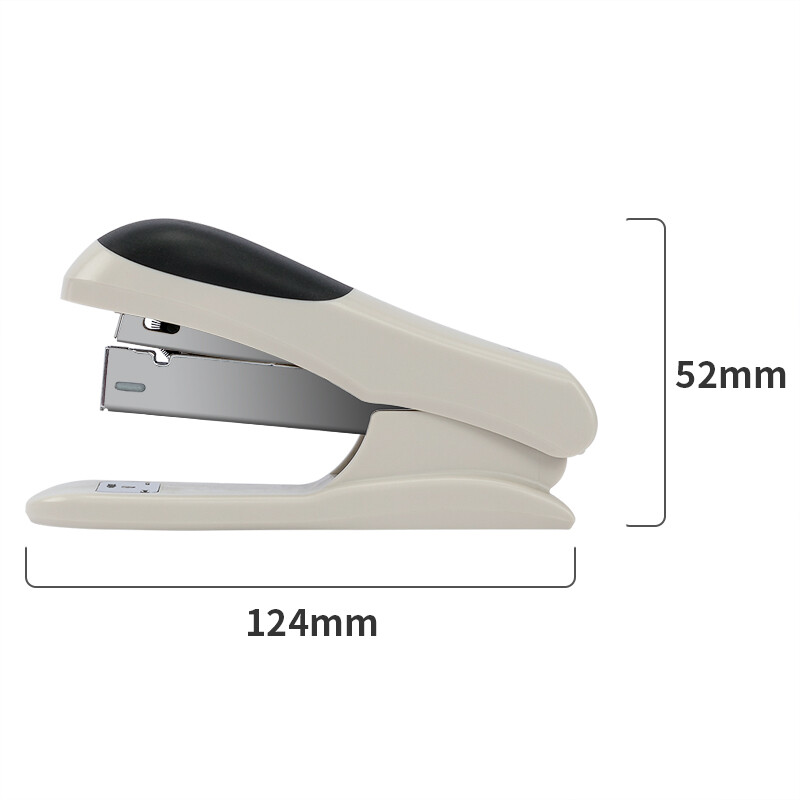 得力(deli)12#轻巧便携订书机 25页办公桌面订书器 办公用品 白色0305