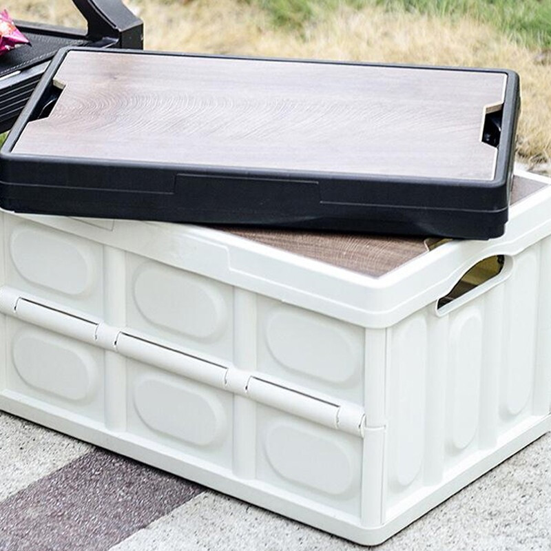 清系户外露营收纳箱折叠箱家用车载用后备箱置物箱大号容量整理储物盒 白色小号【30L】