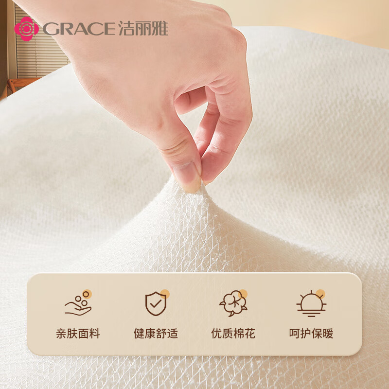 洁丽雅（Grace）新疆长绒棉棉花被子棉被棉花胎棉絮床垫被被芯被褥子 200*230 6斤