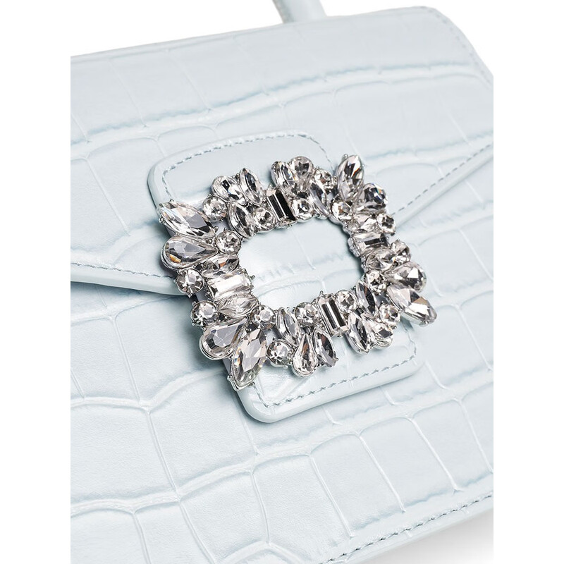 百丽时尚气质优雅水钻小方包女2023夏季新款单肩斜挎手提包X6688BX3 蓝色 F