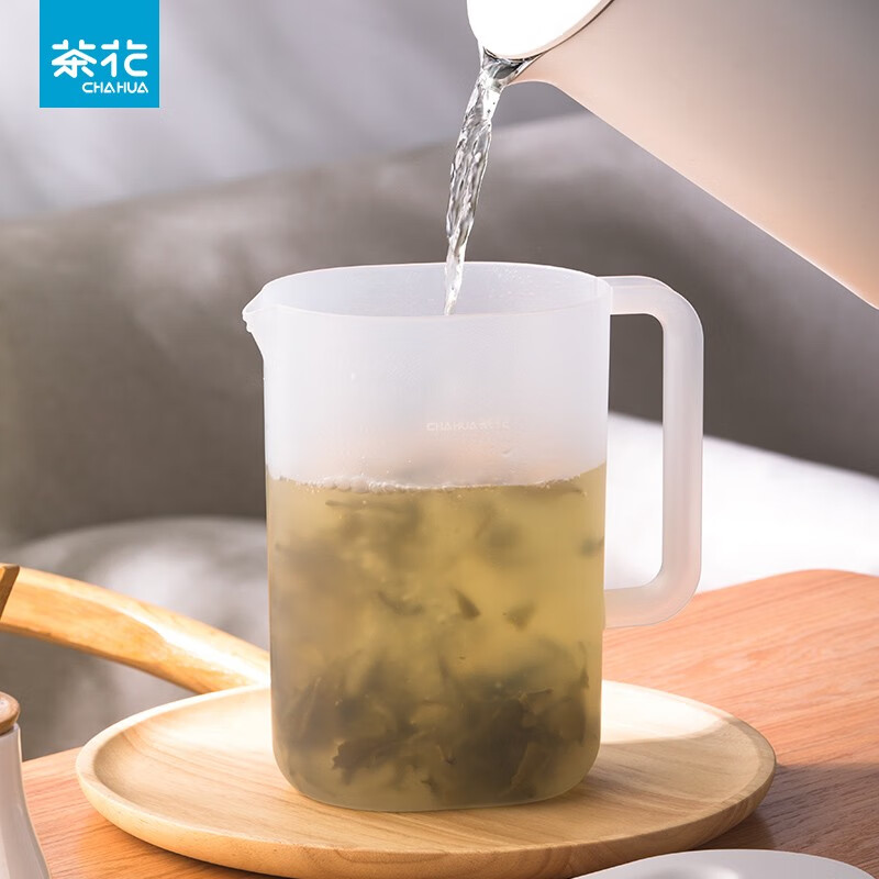 茶花（CHAHUA）茶花冷水瓶 塑料大容量透明凉水杯凉水瓶果汁壶冷饮瓶 【2.2L】优乐凉水壶L-纯净白