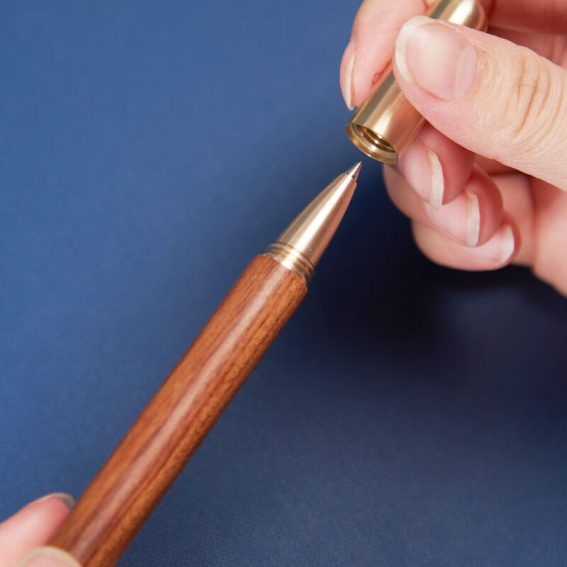 清朴堂知书·清雅 商务五件套 专属红木笔黄铜书签知书记事本如意铜书 知书商务五件套