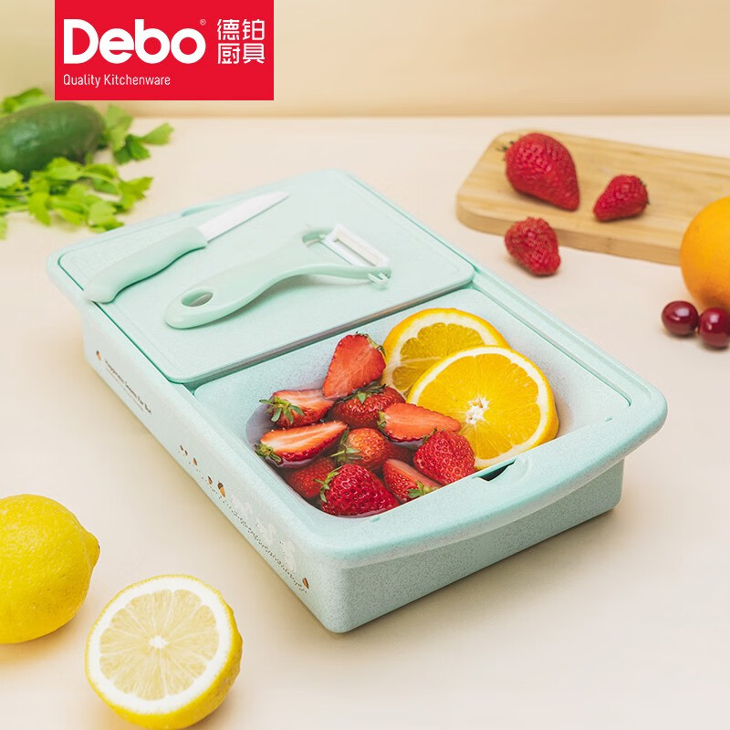 Debo德铂厨房工具果蔬沥水盒陶瓷瓜刨套装斯内谱