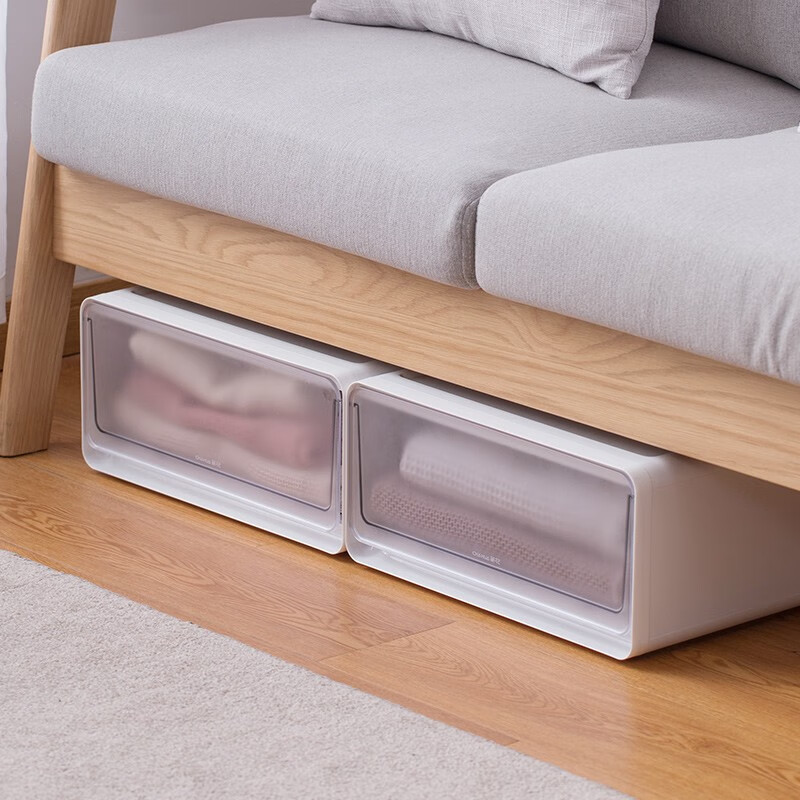 茶花收纳箱抽屉式衣柜内桌面收纳盒自由组合家用塑料整理箱衣服储物箱 【小号】单个装【34.7*12.8*13.9cm】