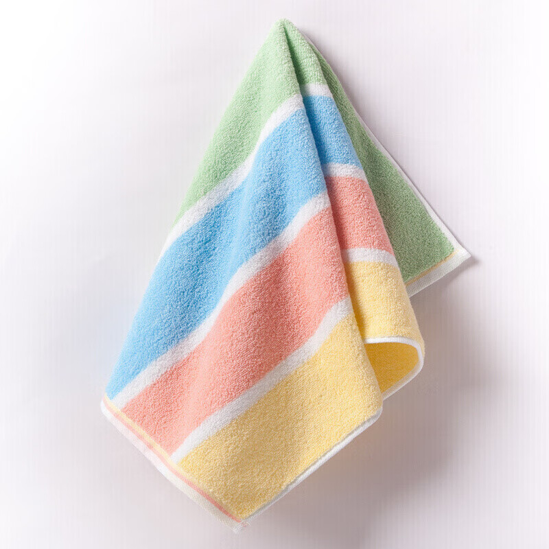 金号 毛巾家纺 A类纯棉毛巾洗脸面巾 清爽条纹 厚实吸水 单条装 黄 91g 68*34cm