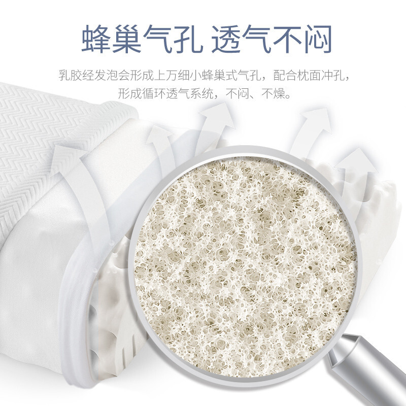 佳奥（JAGO） 泰国天然乳胶枕头90%天然乳胶波浪颗粒乳胶枕按摩枕头成人单枕X 天丝大颗粒按摩款-58x37x12-10CM