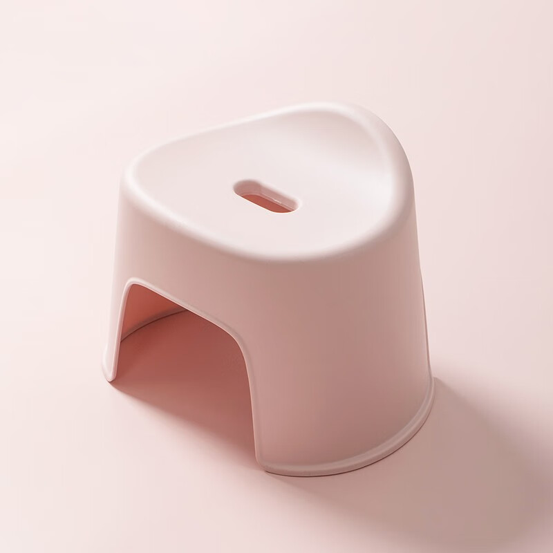 茶花贝壳塑料板凳家用儿童凳加厚防滑踩脚胶凳宝宝洗澡浴室矮凳子 公主粉