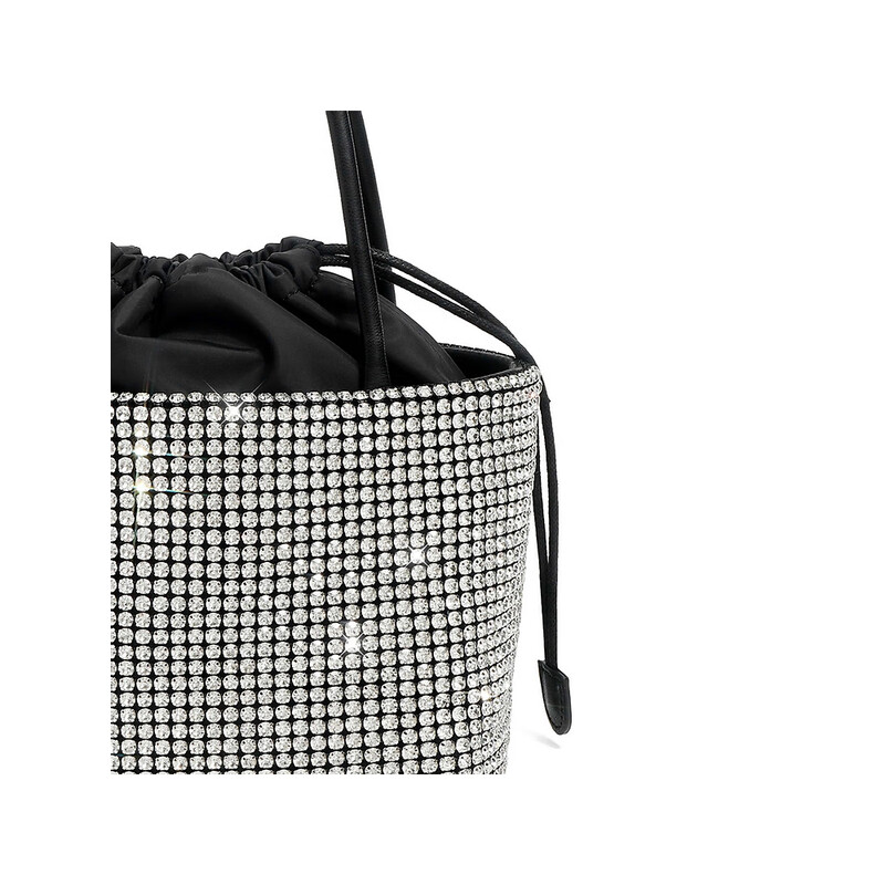 百丽2023秋季新商场同款时尚闪钻斜挎手提托特水桶包X9241CX3 黑色 F