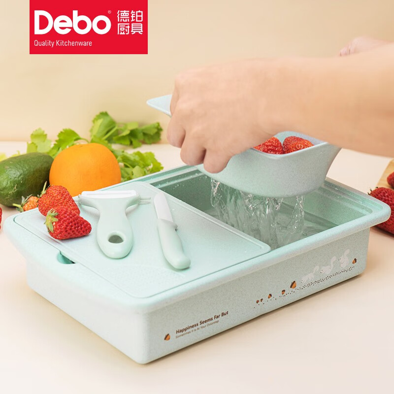 Debo德铂厨房工具果蔬沥水盒陶瓷瓜刨套装斯内谱