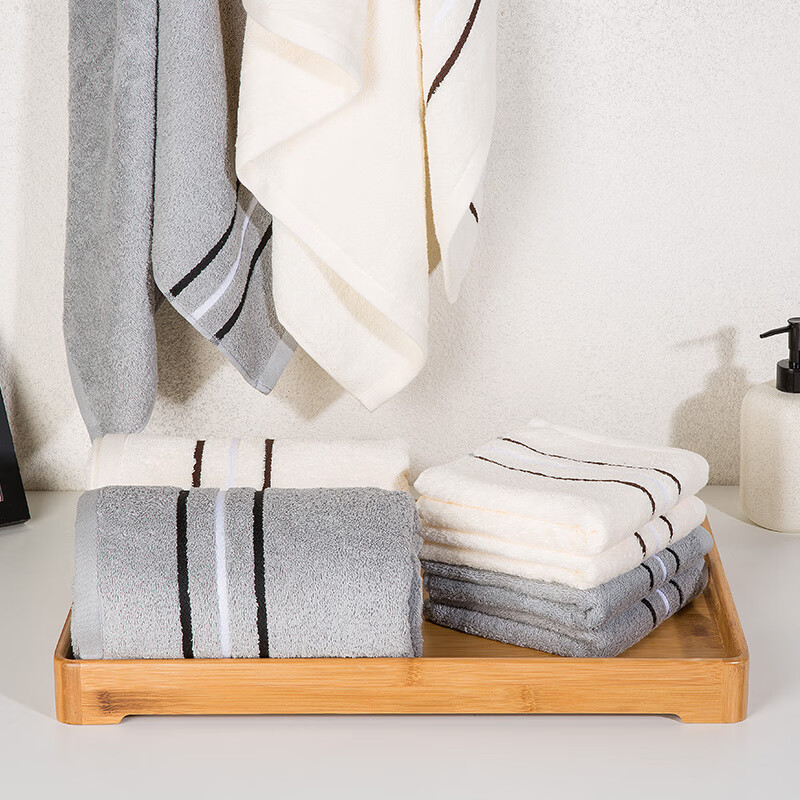 金号 清然/系列-16 壹浴巾两方巾两毛巾礼盒装 HY3118-16