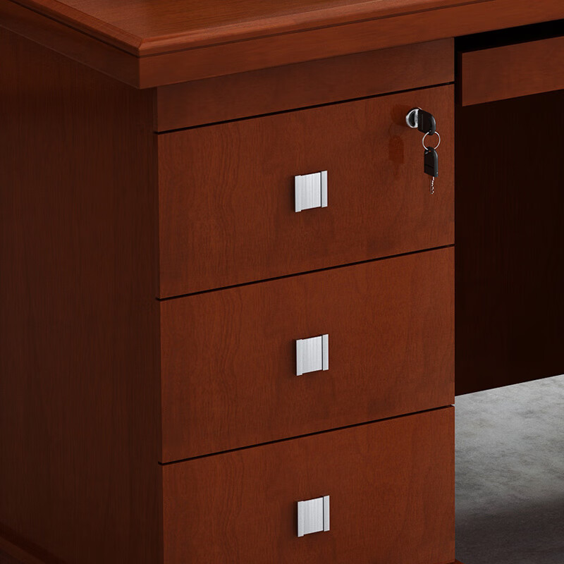 臻远 ZY-BT-20 油漆木皮办公桌电脑桌职员台主管经理桌1.4m 红胡桃色