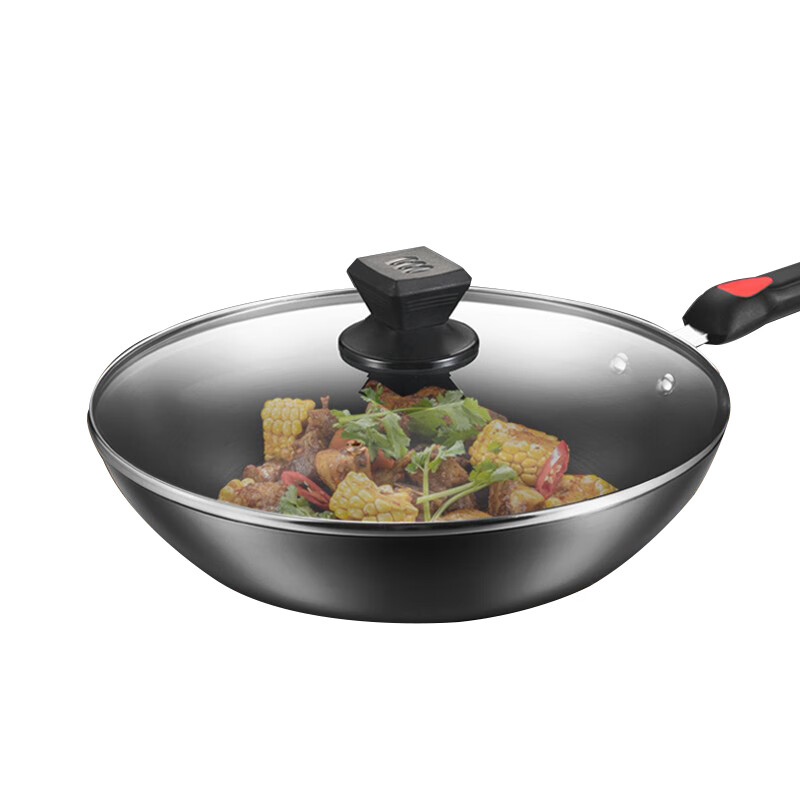 康巴赫精铁无涂层家用炒菜锅32cm 电磁炉燃气灶通用 福运精铁锅CJP32A1