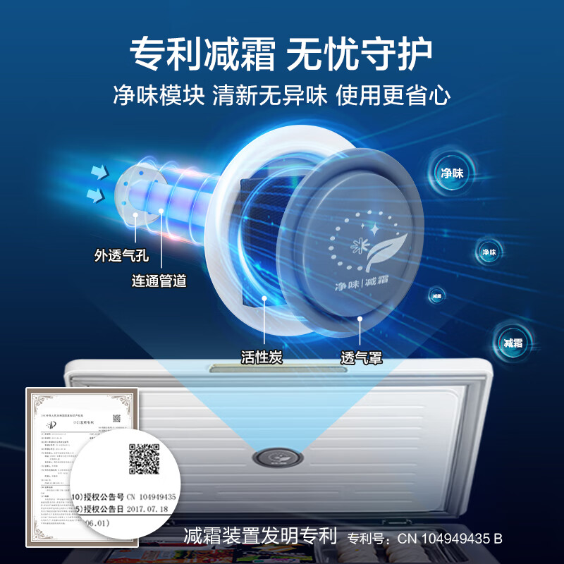 美的（Midea）复古冰柜 100升-30℃锁鲜减霜节能家用囤货小冰柜 电子控温 单温母婴母乳小冷柜 BD/BC-100KMT(E)