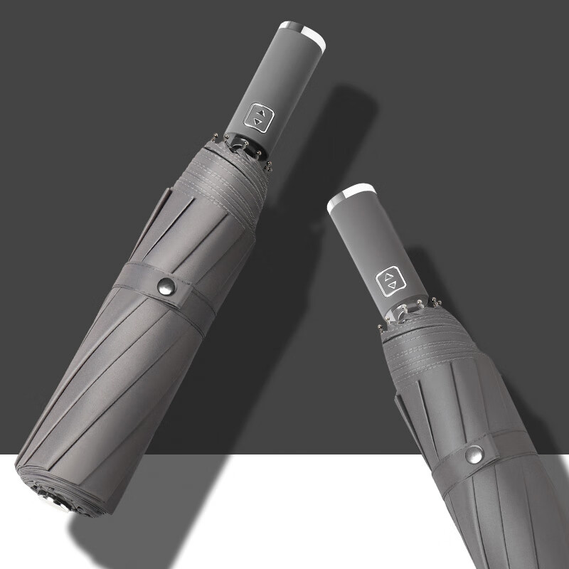 艾逸瑶选 朋克系列10骨加厚黑胶超大全自动晴雨伞 YS-1846