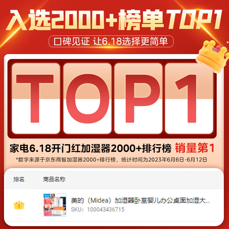 美的（Midea）加湿器卧室婴儿办公桌面加湿大容量家用空气加湿器智能低噪净化一体机上加水升级款3G40S