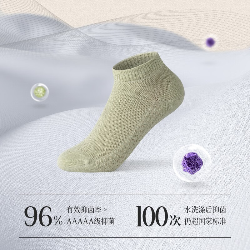驼人康君按摩底女袜夏季薄款短袜吸汗网眼高棉夏低帮透气女学生军训 六色混装