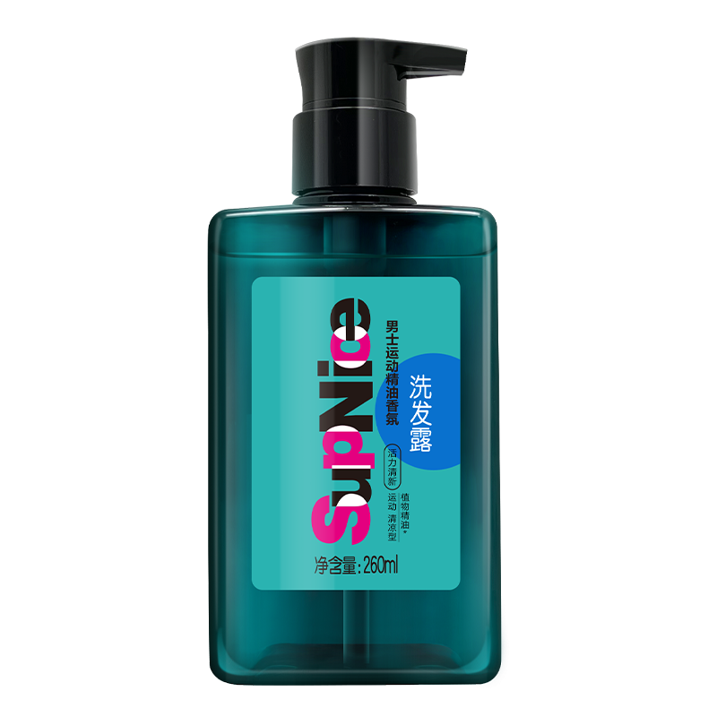 超能SupNice运动精油香氛洗发露净油去汗蓬松发丝控油洗发水 260ml(活力清新)