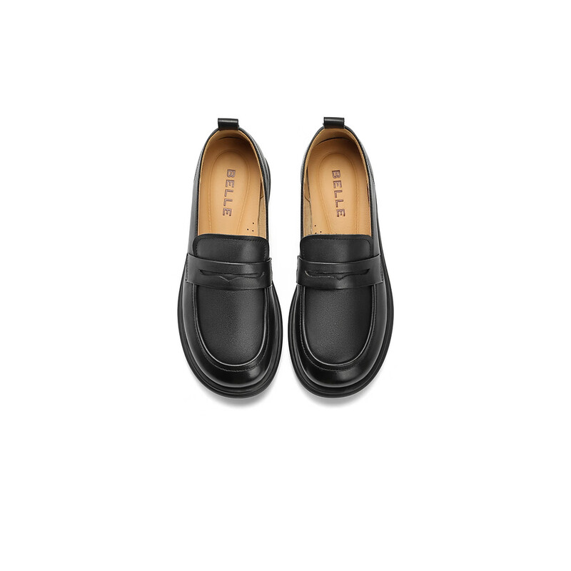 百丽学院风JK乐福鞋女23秋季新商场同款牛皮百搭通勤A3X1DCA3 黑色 37