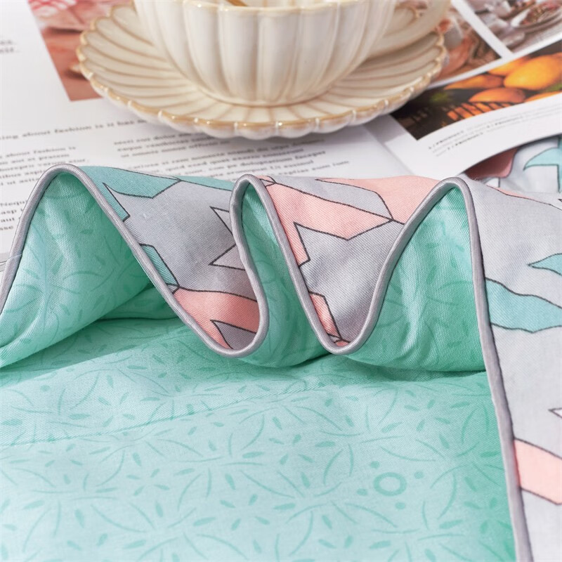 洁丽雅优享全棉被经典千鸟格花色夏凉被200*230cm 千鸟格-橙