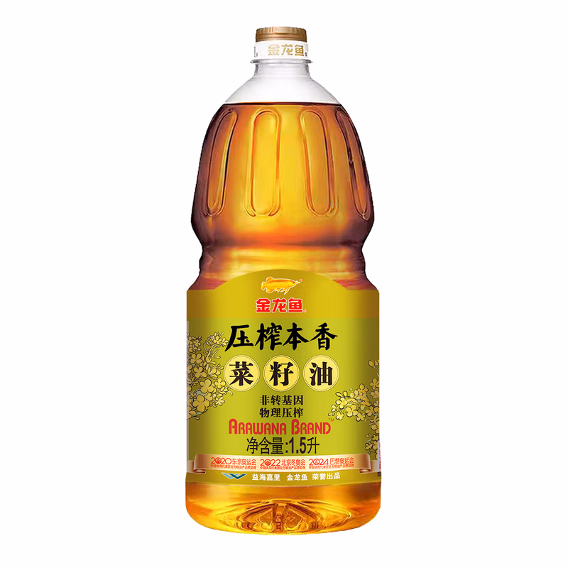 金龙鱼压榨本香菜籽油/非转/压榨/三级/1.5L