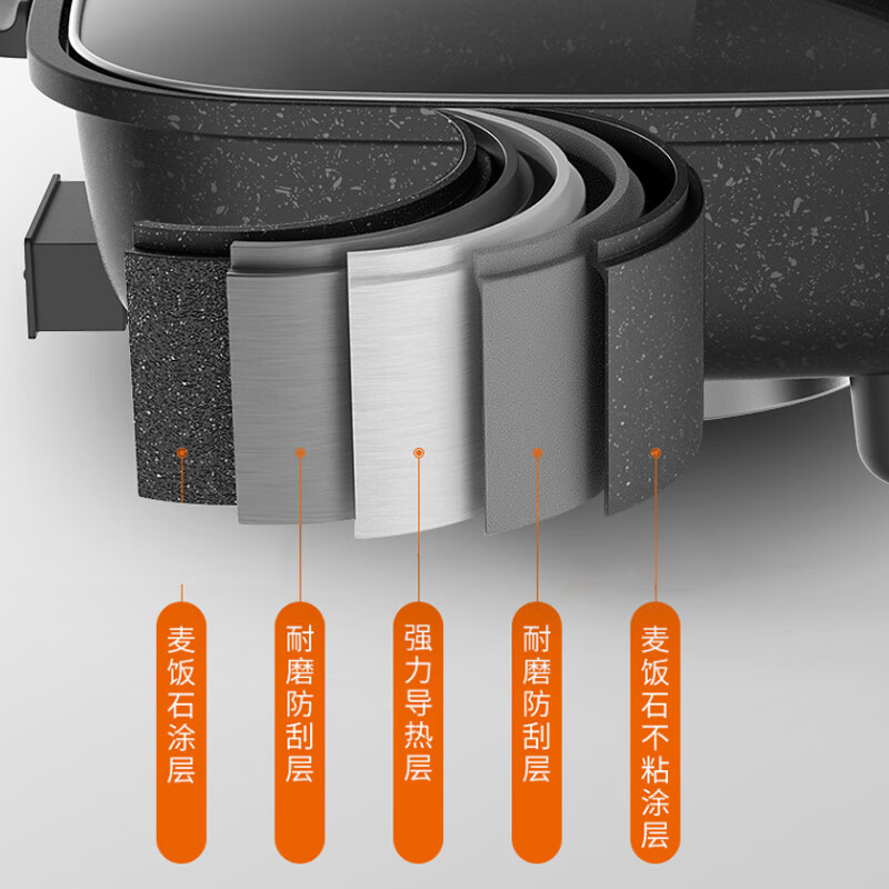 九阳（Joyoung）电火锅家用6L升大容量多功能电热锅多档可调不粘电煮锅 HG60-G521