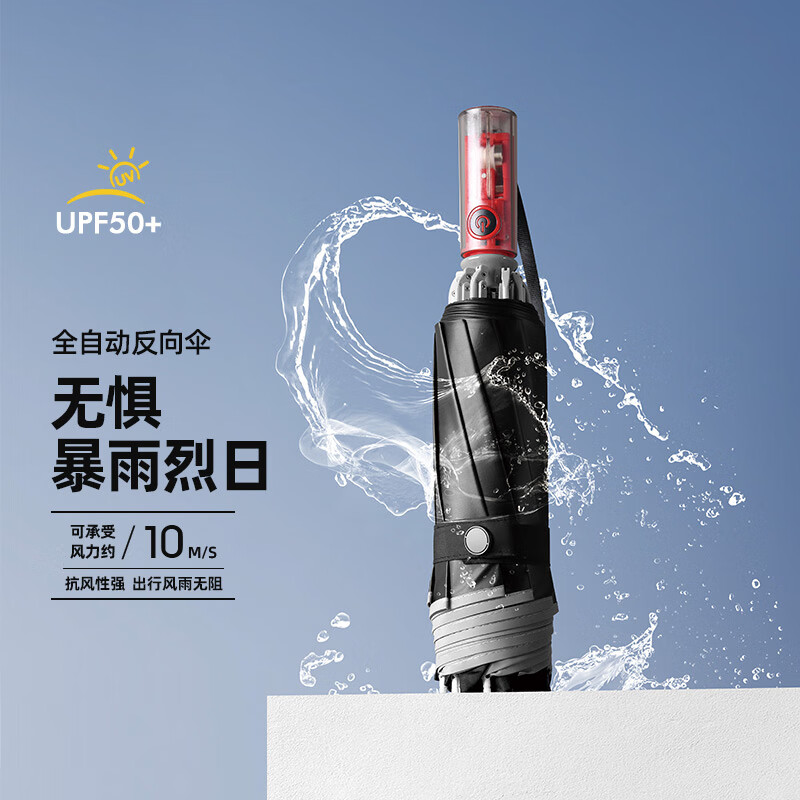 艾逸瑶选 赛博系列全自动铝合金反向伞机械防回弹手柄 YS-1845 袋装