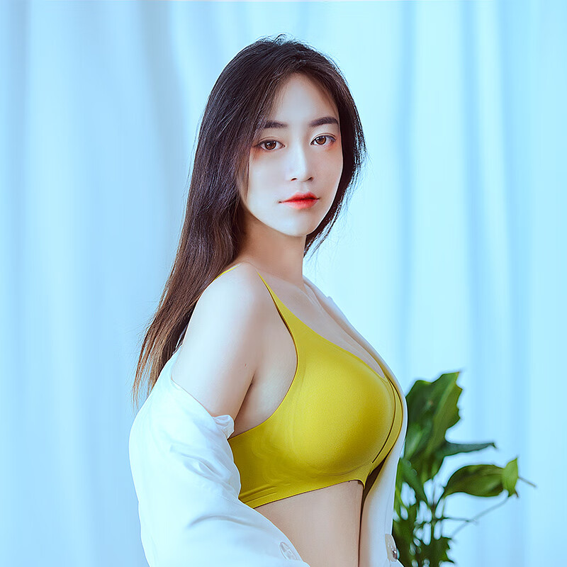 TUORen驼人康君无痕内衣无钢圈薄款抗菌吸汗包裹聚拢女士内衣果冻条款 灰蓝 L【75B-80A-75C】