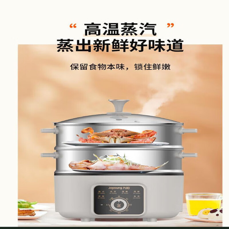 九阳（Joyoung） 电蒸锅DZ50HG-GZ755多功能家用电热锅304不锈钢电火锅多档火力调节配带蒸笼