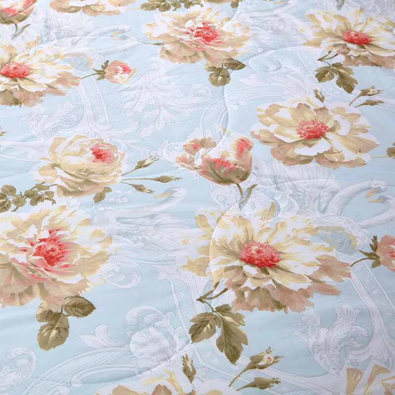 富安娜家纺蚕丝被子空调被芯夏薄被印花蚕丝夏被\飞仙流萤\203*229cm